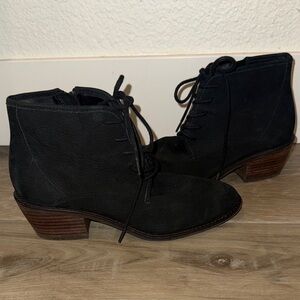 Lucky Brand Black Lace-Up Ankle Boots